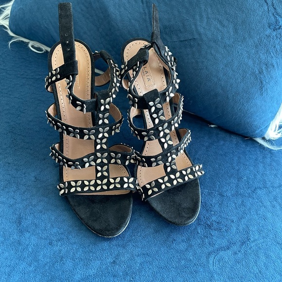 Alaïa Women's Black Heeled Suede Sandals Size 40 - Picture 7 of 7